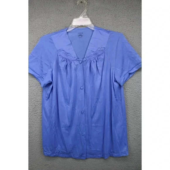 Vanity Fair Vintage Women's Blue Nylon Pajama Set-Size Small - Picture 2 of 9